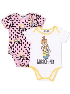 ( Nouvelle Collection ) Moschino Kids Lot De Deux Bodies à Imprimé Minion-Teddy Bear Enfant