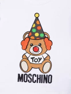 ( Nouvelle Collection ) Moschino Kids Haut Volanté à Motif Teddy 10101 BIANCO -Moschino Kids Soldes Boutique 17920349 37807799 600
