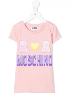 ( Nouvelle Collection ) Moschino Kids 50209 SUGAR ROSE T-shirt à Imprimé Teddy Bear Enfant