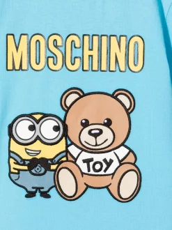 ( Nouvelle Collection ) Moschino Kids T-shirt Minions à Logo Imprimé 41008 AQUARIUS BLUE -Moschino Kids Soldes Boutique 17922371 38052816 600