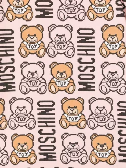 ( Nouvelle Collection ) Moschino Kids 84669 SUGAR TOY PIXEL T-shirt Teddy Bear à Logo Imprimé Enfant -Moschino Kids Soldes Boutique 17922372 38054948 600