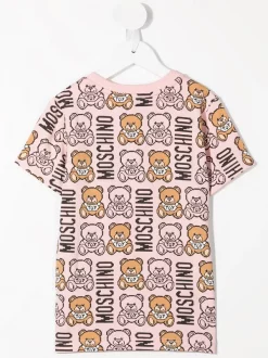( Nouvelle Collection ) Moschino Kids 84669 SUGAR TOY PIXEL T-shirt Teddy Bear à Logo Imprimé Enfant -Moschino Kids Soldes Boutique 17922372 38054949 600