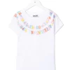 ( Nouvelle Collection ) Moschino Kids T-shirt à Logo Imprimé 10101 OPTICAL WHITE