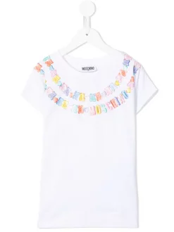 ( Nouvelle Collection ) Moschino Kids T-shirt à Logo Imprimé 10101 OPTICAL WHITE