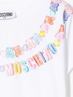 ( Nouvelle Collection ) Moschino Kids T-shirt à Logo Imprimé 10101 OPTICAL WHITE -Moschino Kids Soldes Boutique 17922374 38458583 600