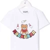 ( Nouvelle Collection ) Moschino Kids T-shirt à Logo Brodé BIANCO OTTICO -Moschino Kids Soldes Boutique 17925184 37803562 600