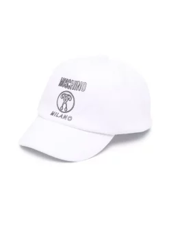 ( Nouvelle Collection ) Moschino Kids Casquette à Logo Imprimé 10101 BIANCO