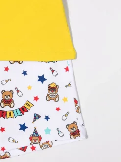 ( Nouvelle Collection ) Moschino Kids 51680 CURRY Pyjama à Logo Imprimé Enfant -Moschino Kids Soldes Boutique 17926103 37808583 600