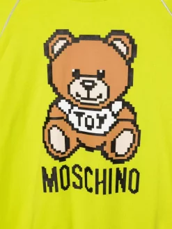 ( Nouvelle Collection ) Moschino Kids Hoodie à Logo Teddy Imprimé 30125 GREEN -Moschino Kids Soldes Boutique 17928530 38090806 600