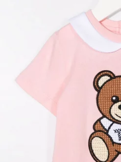 ( Nouvelle Collection ) Moschino Kids Body à Logo Brodé 50209 SUGAR ROSE -Moschino Kids Soldes Boutique 17928835 37918532 600