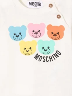 ( Nouvelle Collection ) Moschino Kids T-shirt Teddy Bear En Coton 10063 CLOUD -Moschino Kids Soldes Boutique 17928844 37906479 600