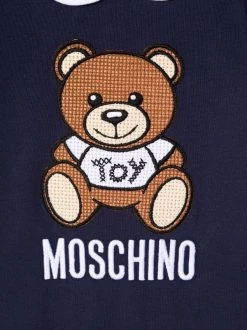 ( Nouvelle Collection ) Moschino Kids 40016 BLU NAVY Barboteuse Teddy Bear En Coton Enfant -Moschino Kids Soldes Boutique 17930467 37906471 600