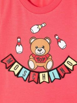 ( Nouvelle Collection ) Moschino Kids 50218 STRAWBERRY T-shirt Teddy Bear à Logo Imprimé Enfant -Moschino Kids Soldes Boutique 17930476 37907388 600
