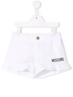 ( Nouvelle Collection ) Moschino Kids Short Volanté En Jean 10101 OPTIC WHITE