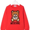 ( Nouvelle Collection ) Moschino Kids 50109 POPPY RED Pull à Logo Pixelisé Enfant -Moschino Kids Soldes Boutique 17934863 37961561 600