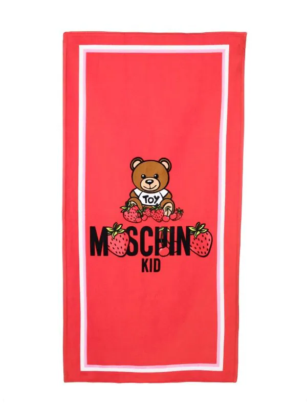 ( Nouvelle Collection ) Moschino Kids 50109 POPPY RED Serviette De Plage à Imprimé Teddy Bear Enfant 4 ( Nouvelle Collection ) Moschino Kids 50109 POPPY RED Serviette De Plage à Imprimé Teddy Bear Enfant – Image 2