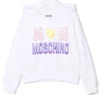 ( Nouvelle Collection ) Moschino Kids 10101 OPTICAL WHITE Hoodie à Logo Imprimé Enfant -Moschino Kids Soldes Boutique 17935943 37825665 600