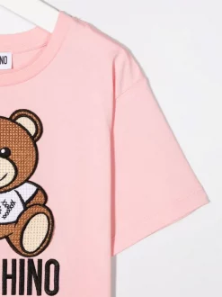 ( Nouvelle Collection ) Moschino Kids T-shirt à Motif Teddy Bear 50209 SUGAR ROSE -Moschino Kids Soldes Boutique 17936267 37824635 600