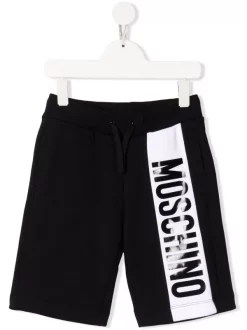 ( Nouvelle Collection ) Moschino Kids Short De Sport à Bande Logo 60100 NERO