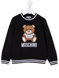 ( Nouvelle Collection ) Moschino Kids Sweat à Imprimé Toy Bear 60100 BLACK