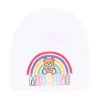 ( Nouvelle Collection ) Moschino Kids 10101 BIANCO Bonnet Teddy Bear à Logo Imprimé Enfant -Moschino Kids Soldes Boutique 17938847 37982065 600