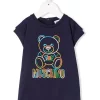 ( Nouvelle Collection ) Moschino Kids 40016 BLUE Robe à Motif Teddy Bear Enfant -Moschino Kids Soldes Boutique 17946928 38057470 600