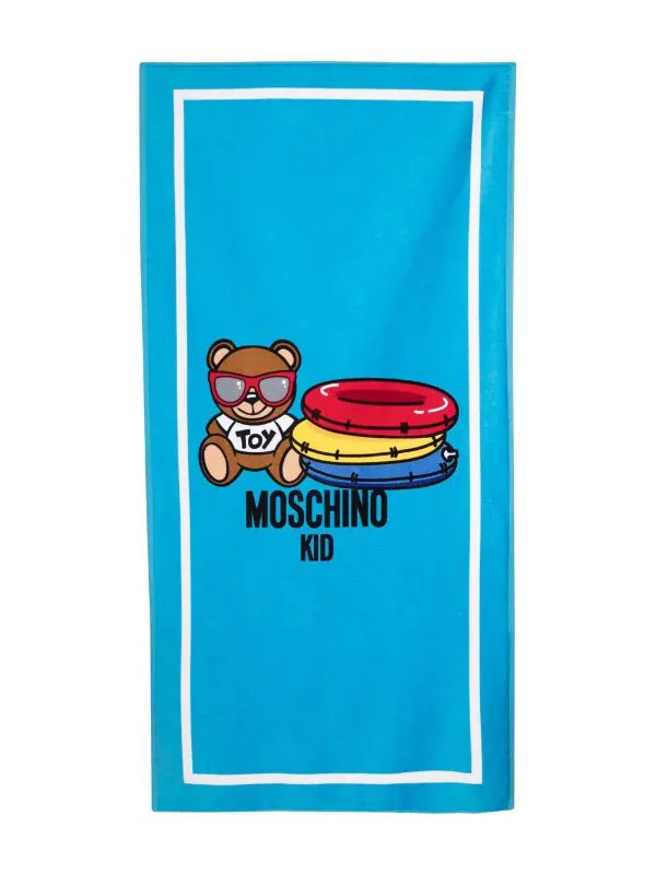 ( Nouvelle Collection ) Moschino Kids 41008 AZZURRO Serviette De Bain à Imprimé Teddy Bear Enfant 4 ( Nouvelle Collection ) Moschino Kids 41008 AZZURRO Serviette De Bain à Imprimé Teddy Bear Enfant – Image 2