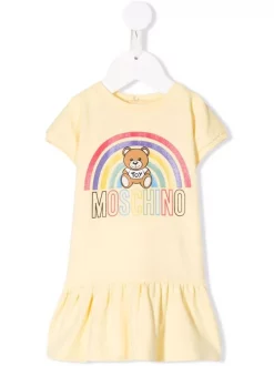 ( Nouvelle Collection ) Moschino Kids Robe à Motif Teddy Bear 50526 YELLOW