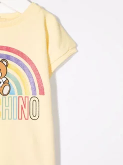 ( Nouvelle Collection ) Moschino Kids Robe à Motif Teddy Bear 50526 YELLOW -Moschino Kids Soldes Boutique 17949110 38057478 600