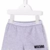 ( Nouvelle Collection ) Moschino Kids 60926 GRIGIO CHIARO Short à Logo Brodé Enfant -Moschino Kids Soldes Boutique 17959504 38020581 600