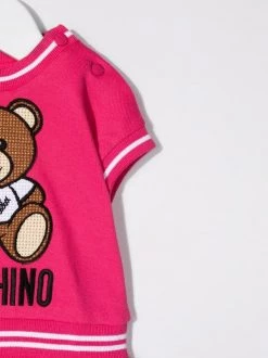 ( Nouvelle Collection ) Moschino Kids Robe Teddy à Logo Brodé Enfant -Moschino Kids Soldes Boutique 17959510 38020434 600