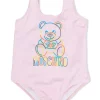 ( Nouvelle Collection ) Moschino Kids Maillot De Bain à Imprimé Teddy Bear 50209 PINK -Moschino Kids Soldes Boutique 17960036 37897698 600