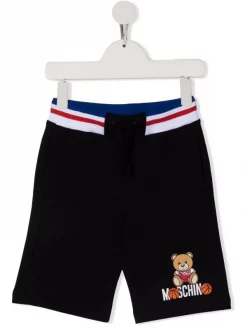 ( Nouvelle Collection ) Moschino Kids Short Droit à Logo Imprimé 60100 NERO