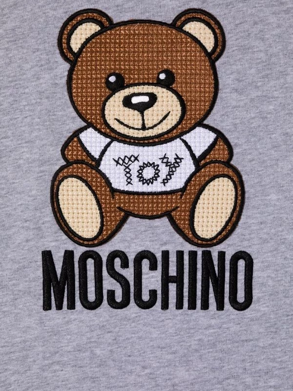 ( Nouvelle Collection ) Moschino Kids 60926 GRIGIO CHIARO T-shirt à Logo Brodé Enfant 5 ( Nouvelle Collection ) Moschino Kids 60926 GRIGIO CHIARO T-shirt à Logo Brodé Enfant – Image 3