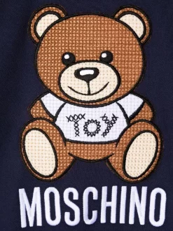 ( Nouvelle Collection ) Moschino Kids 40016 BLUE Sweat à Logo Brodé Enfant -Moschino Kids Soldes Boutique 17962443 37953813 600