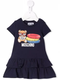 ( Nouvelle Collection ) Moschino Kids Robe Volantée à Imprimé Teddy Enfant