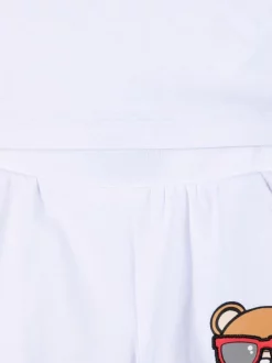 ( Nouvelle Collection ) Moschino Kids 10101 BIANCO Ensemble Haut-shirt à Imprimé Teddy Enfant -Moschino Kids Soldes Boutique 17969839 37930817 600