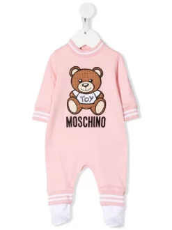 ( Nouvelle Collection ) Moschino Kids Grenouillère à Motif Teddy Bear 50209 ROSA