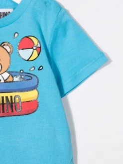 ( Nouvelle Collection ) Moschino Kids 41008 CELESTE Pyjama à Imprimé Teddy Enfant -Moschino Kids Soldes Boutique 17969849 37928970 600