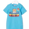 ( Nouvelle Collection ) Moschino Kids 41008 CELESTE Pyjama à Imprimé Teddy Enfant -Moschino Kids Soldes Boutique 17969849 37929325 600