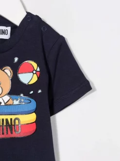 ( Nouvelle Collection ) Moschino Kids Pyjama à Imprimé Teddy 40016 BLU -Moschino Kids Soldes Boutique 17970363 37929382 600