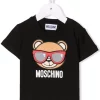 ( Nouvelle Collection ) Moschino Kids T-shirt à Imprimé Teddy 60100 NERO -Moschino Kids Soldes Boutique 17970382 37929311 600