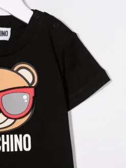( Nouvelle Collection ) Moschino Kids T-shirt à Imprimé Teddy 60100 NERO -Moschino Kids Soldes Boutique 17970382 37929313 600