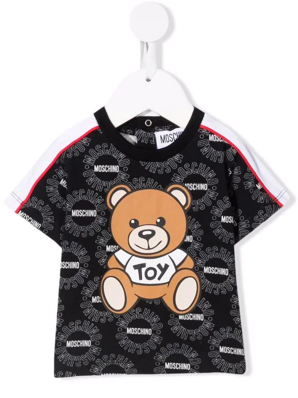 ( Nouvelle Collection ) Moschino Kids T-shirt Teddy Bear En Coton 84249 NERO 3 ( Nouvelle Collection ) Moschino Kids T-shirt Teddy Bear En Coton 84249 NERO