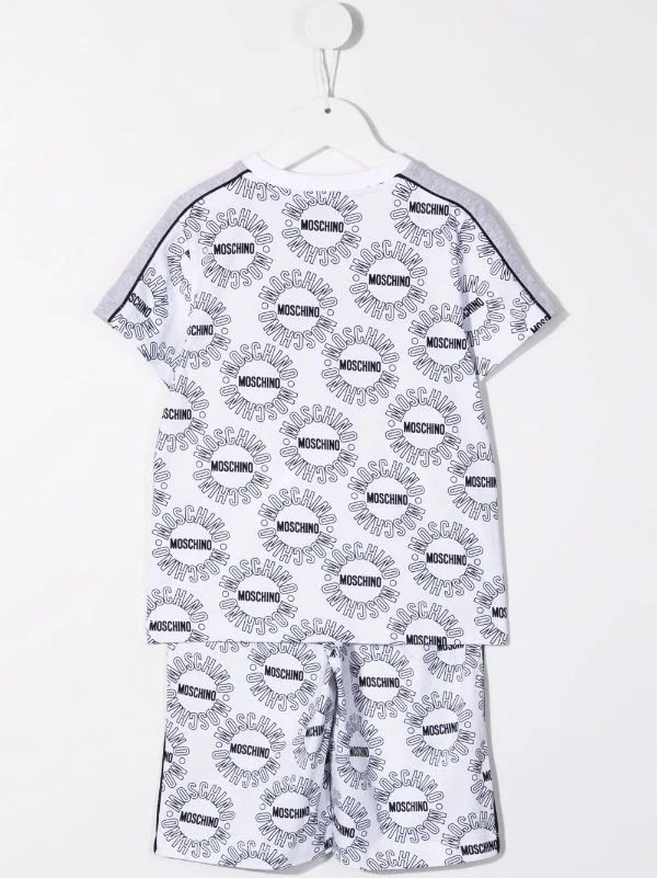 ( Nouvelle Collection ) Moschino Kids Survêtement Teddy Bear à Motif Monogrammé 83670 BIANCO 4 ( Nouvelle Collection ) Moschino Kids Survêtement Teddy Bear à Motif Monogrammé 83670 BIANCO – Image 2