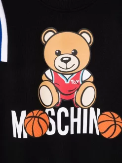 ( Nouvelle Collection ) Moschino Kids Sweat à Logo Teddy Bear Imprimé 60100 NERO -Moschino Kids Soldes Boutique 17970780 37925825 600
