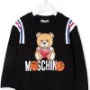 ( Nouvelle Collection ) Moschino Kids Sweat à Logo Teddy Bear Imprimé 60100 NERO -Moschino Kids Soldes Boutique 17970780 37925827 600