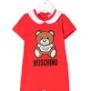 ( Nouvelle Collection ) Moschino Kids Barboteuse Teddy Bear En Coton Enfant -Moschino Kids Soldes Boutique 17970934 37925533 600