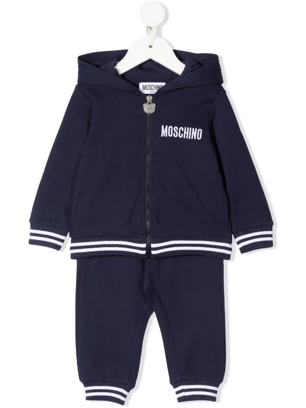 ( Nouvelle Collection ) Moschino Kids Survêtement à Logo Imprimé 40016 BLU 3 ( Nouvelle Collection ) Moschino Kids Survêtement à Logo Imprimé 40016 BLU