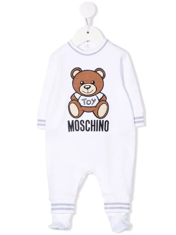 ( Nouvelle Collection ) Moschino Kids 10101 BIANCO Body à Broderies Enfant 3 ( Nouvelle Collection ) Moschino Kids 10101 BIANCO Body à Broderies Enfant